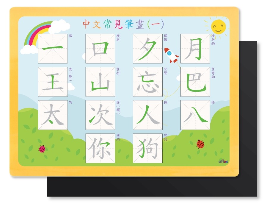 插卡透明白板 (A4) - 中文寫字練習素材